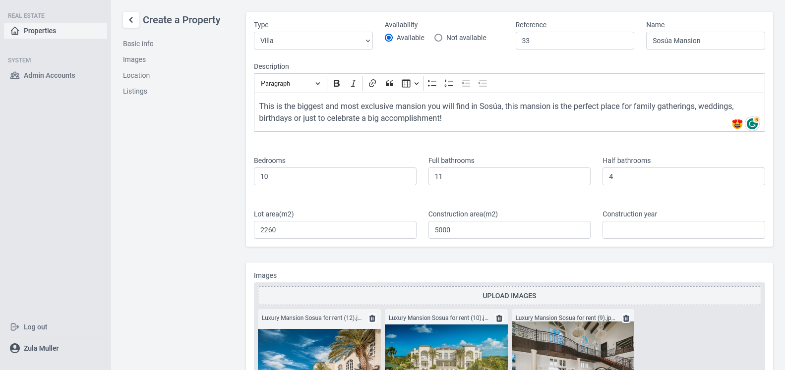 Real Estate CMS Screenshot